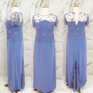 Montage by Mon Cheri Periwinkle and Silver Beaded Dress 16